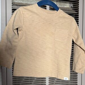 GAP Tan Long Sleeve Tee Classic Crew Neck
